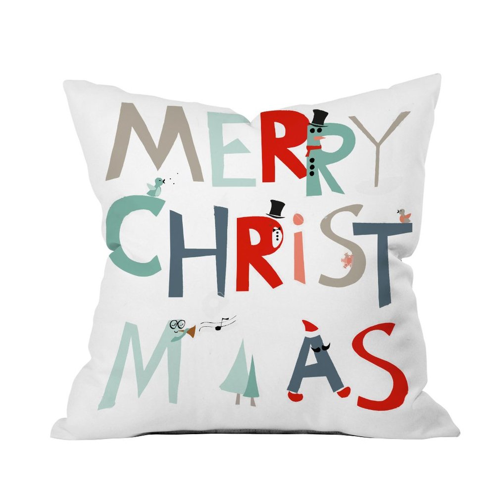 the purple tree Christmas Polyester Cushion Cover, 16x16 -inch, Multicolour