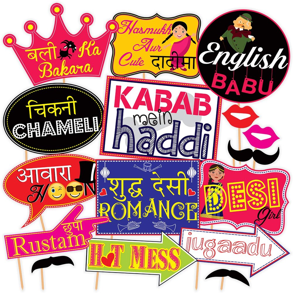 SYGA Set of 16 Funny Wedding Party Photo Booth Props
