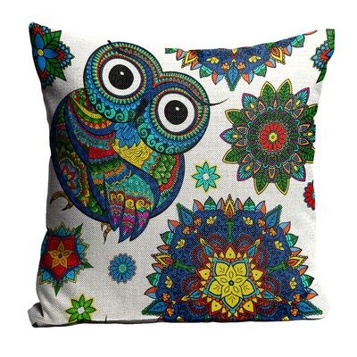 sleep nature's Jute Fabric Printed Throw/Pillow, Cushion Covers for Living/Bed Room - Multicolour, 24 X 24 Inch