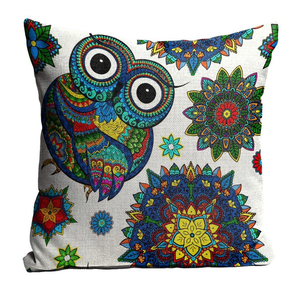 sleep nature's Jute Fabric Printed Throw/Pillow, Cushion Covers for Living/Bed Room - Multicolour, 24 X 24 Inch