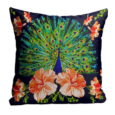 sleep nature's Jute Fabric Printed Throw/Pillow, Cushion Covers for Living/Bed Room - Multicolour, 24 X 24 Inch