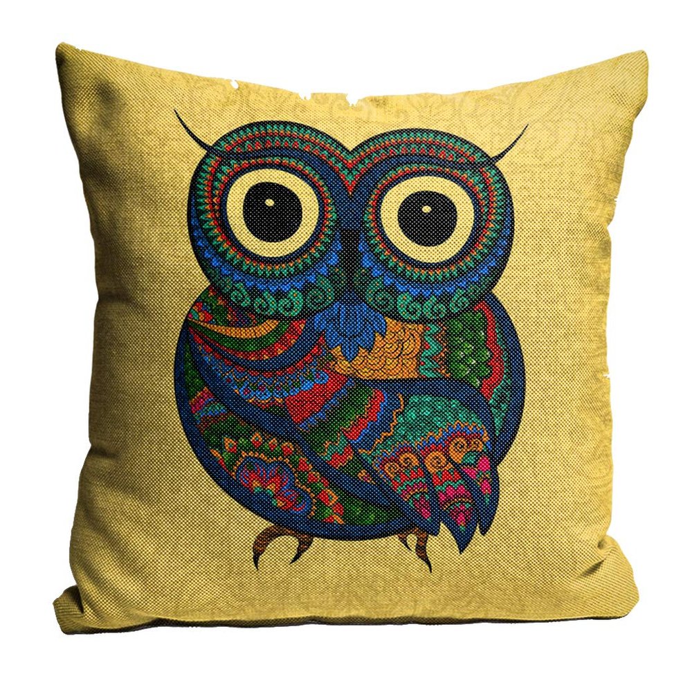 sleep nature's Jute Fabric Printed Throw/Pillow, Cushion Covers for Living/Bed Room - Multicolour, 24 X 24 Inch