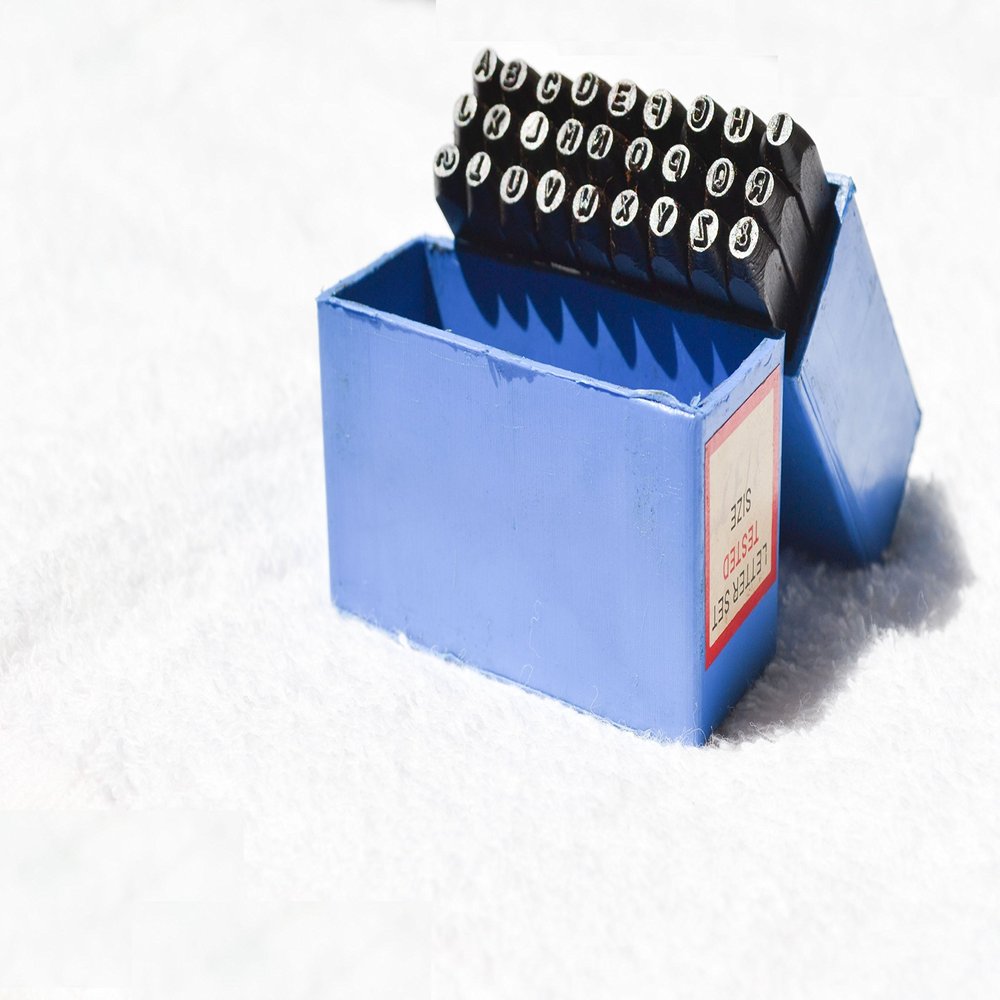 Alphabet Punch Set 3/32" - 2.38 mm Hardened Steel/Metal Die Jewelers with Case
