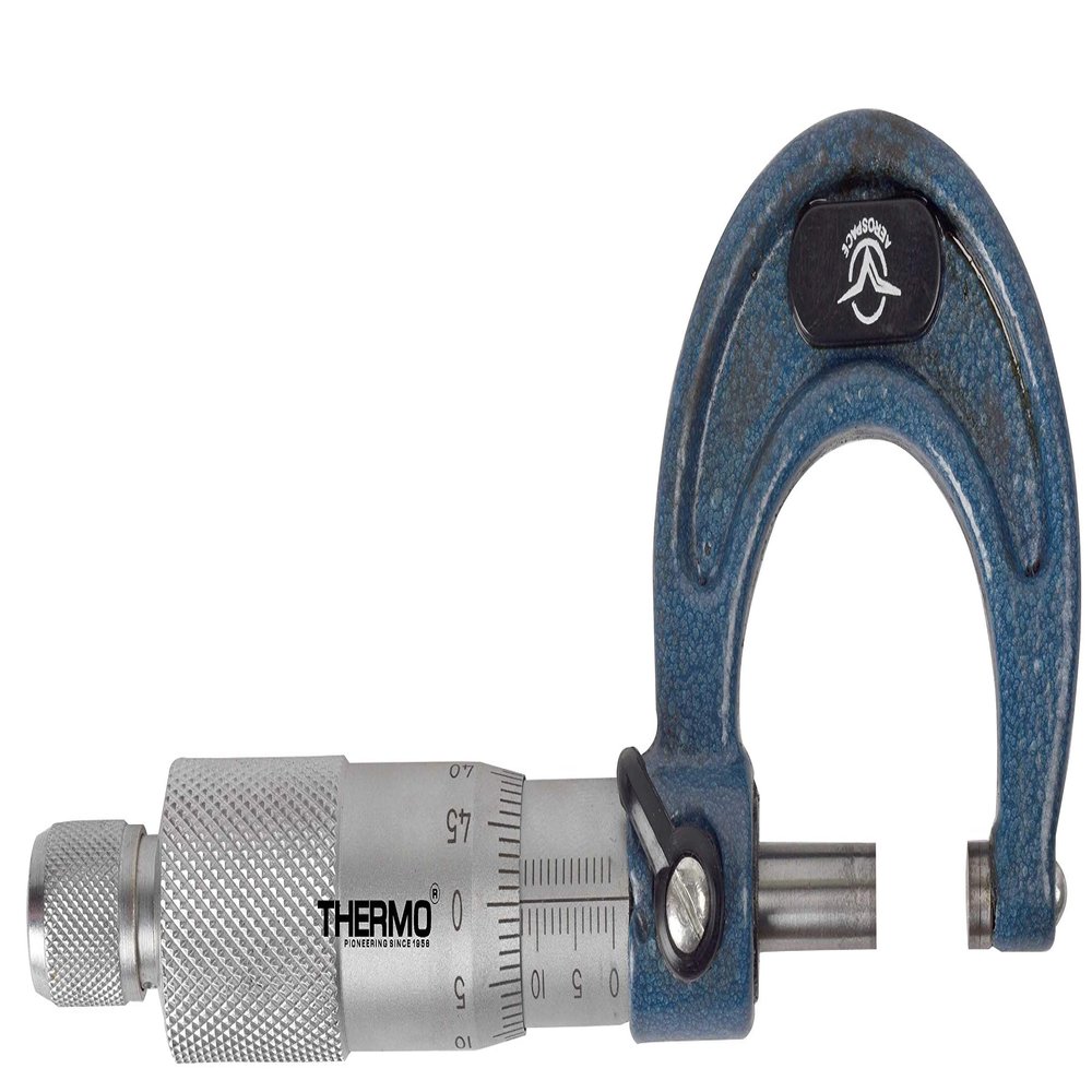 Aerospace Outside Micrometer, Carbide Tipped Measuring Faces Metallic Finish