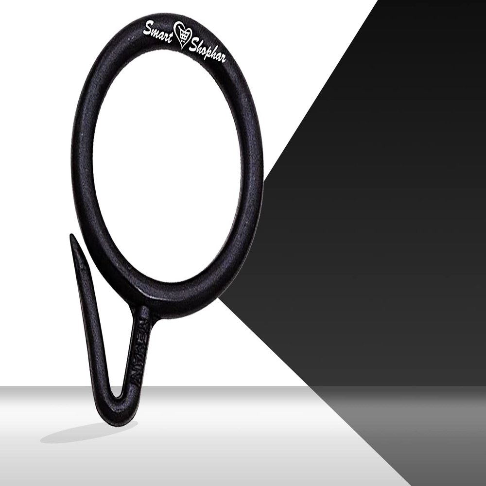 Smart Shophar Plastic Nemani Curtain Ring 1.2 Inches Black Pack of 6 - Durable and Practical Curtain Rings - Quick and Simple Setup, Secure Fastening, Stylish Design
