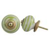 Indian-Shelf Pack of 4 Artistic Kitchen Cabinet Knobs Stripe Green Ceramic Farmhouse Furniture Knobs for Home Decor view 1