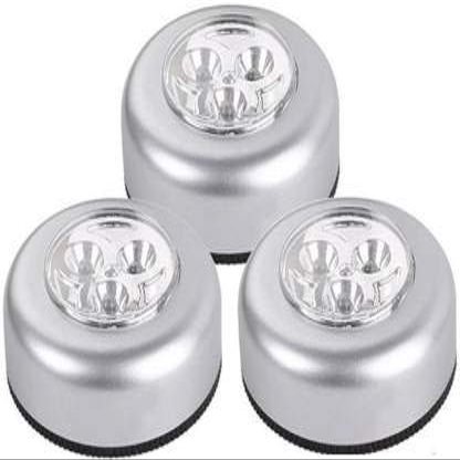 EVALUEMART Pack Of 3 Plastic Night LED Light, White, 6.8 Centimeters, 1.7 Centimeters