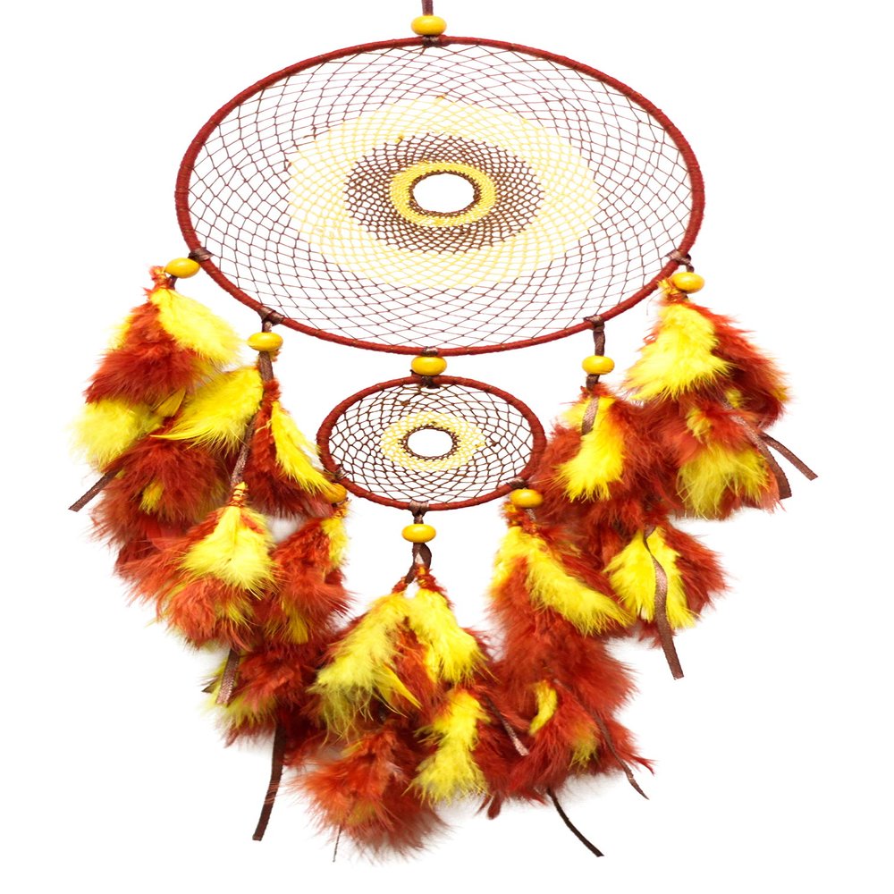 Daedal dream catchers - Intricate Web Design(Brown and Yellow)