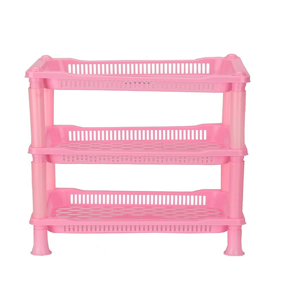 ARISERS Multipurpose 3 Layer Plastic Rack Pink
