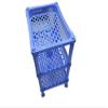 ARISERS One Step Ahead with the device of A Rising Sun Plastic Foldable Multipurpose Storage Self with 3 Layers Rack (10-inch, Blue) view 1