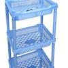 ARISERS One Step Ahead with the device of A Rising Sun Plastic Foldable Multipurpose Storage Self with 3 Layers Rack (10-inch, Blue) view 3