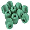 Super Shiny Silk Thread Green Wrapped Wooden Beads for Jewellery Making- Pack of 20 view 1