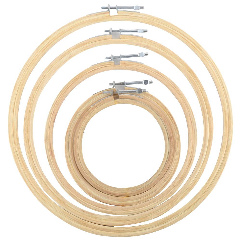 AM GOELX 5 PLY Super Strong Wooden Embroidery Hoop/Frame - Set of 5 Different Sizes 4, 6, 8, 10, 12 inches