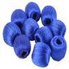 Super Shiny Silk Thread Royal Blue Wrapped Wooden Beads for Jewellery Making- Pack of 20 view 1