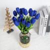 TIED RIBBONS Artificial Tulip Flowers Bunch for Vase (Set of 5, Blue) Home Decoration Living Room Bedroom Table Top Decorative Items - Silk view 2