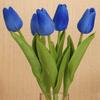 TIED RIBBONS Artificial Tulip Flowers Bunch for Vase (Set of 5, Blue) Home Decoration Living Room Bedroom Table Top Decorative Items - Silk view 3