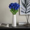 TIED RIBBONS Artificial Tulip Flowers Bunch for Vase (Set of 5, Blue) Home Decoration Living Room Bedroom Table Top Decorative Items - Silk view 4