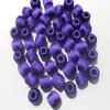 Super Shiny Silk Thread Purple Wrapped Wooden Beads for Jewellery Making- Pack of 20 view 1