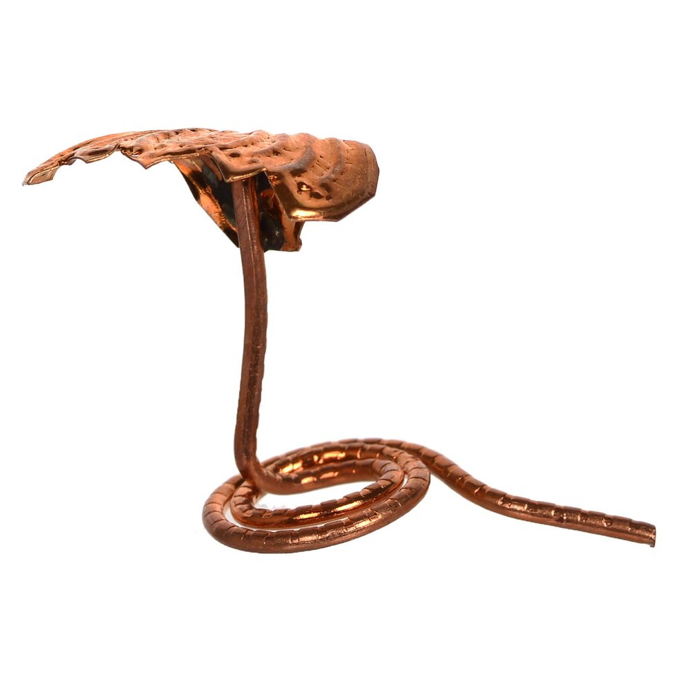 KESARZEMS Copper Plated Snake Naga for Pooja Worship, Gold (2.5x2.5x4 cm)