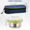 Magnus Meal Mate 2 Large Klip Lock Lunch Box with 450ml Steel Containers | Office & School Tiffin Set for Men, Women, Kids | Airtight, Leakproof, Insulated Cover & BPA-Free Bag view 3