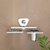 Fortune Bathroom Soap Dish + Tumbler Holder or Soap Case with Toothbrush Stand (Material : Stainless Steel) Set of 1 view 3