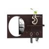 Anikaa Eva Engineered Wood Keyholder with Mirror/Wooden Key Holder Stand/Key Holder with Shelf/Wall Mounted Key Holder/Wall Hanging Key Holder/Mirror Keyholder (Wenge) view 2