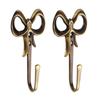 HOBKNOBS (Set of 2 Heavy Bow Antique Brass Multipurpose Wall/Wooden Mounted Hook Hanger - Gold.. view 1