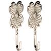 HOBKNOBS (Set of 2 Flower Nickel Plated Multipurpose Wall/Wooden Mounted Hook Hanger - Silver.. view 1