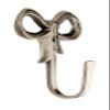 HOBKNOBS (Set of 2 Heavy Bow Satin Nickel Plated Multipurpose Wall/Wooden Mounted Hook Hanger - Silver.. view 2