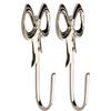 HOBKNOBS (Set of 2 Heavy Bow Nickel Plated Multipurpose Wall/Wooden Mounted Hook Hanger - Silver.. view 1