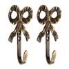 HOBKNOBS (Set of 2 Home D?cor Bow Antique Brass Multipurpose (7.5 cm) Wall/Wooden Robe Mounted Hook Hanger - Goldish Brown.. view 1