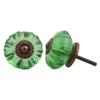 Indian-Shelf 4 Pieces Green Knobs for Wardrobe Artistic Glass Marigold Flower Dresser Drawer Knob view 1