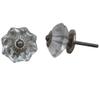 Indian-Shelf Pack of 4 Clear Door Knobs Glass Marigold Flower Handmade Dresser Wardrobe Drawer Knobs view 1
