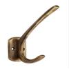 HOBKNOBS (Single Antique Brass Wall/Wooden Mounted 105mm(H) Hook Hanger - Brownish Gold. view 2