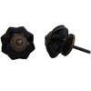 Indian-Shelf 4 Pieces Artistic Drawers Wardrobe Knobs Glass Marigold Flower Black Knobs for Wardrobe view 1