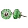 Indian-Shelf Pack of 4 Green Knobs for Wardrobe Artistic Glass Marigold Flower Dresser Drawer Knob view 1