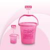 Nayasa Square Ring Funk Plastic Bucket Set for Bathroom | Bucket and Mug (18 Liters & 1.5 Liters) | Bathroom Set of 2 | Bathroom Accessories Set | Bathroom Bucket Set | Pink view 2