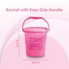 Nayasa Square Ring Funk Plastic Bucket Set for Bathroom | Bucket and Mug (18 Liters & 1.5 Liters) | Bathroom Set of 2 | Bathroom Accessories Set | Bathroom Bucket Set | Pink view 3