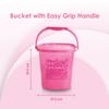 Nayasa Square Ring Funk Plastic 2 Pc Set for Bathroom | Bucket and Mug (25 Liters & 1.5 Liters)| Bathroom Accessories Set | Pink view 2