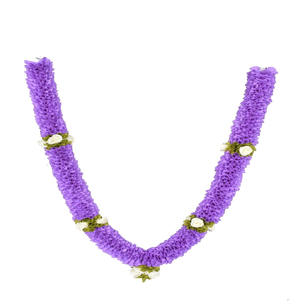 Daedal crafters Violet One Meter Garland, Decorative Mala for God Idols & Photo Frames Handmade Garland (50cmx50cm)