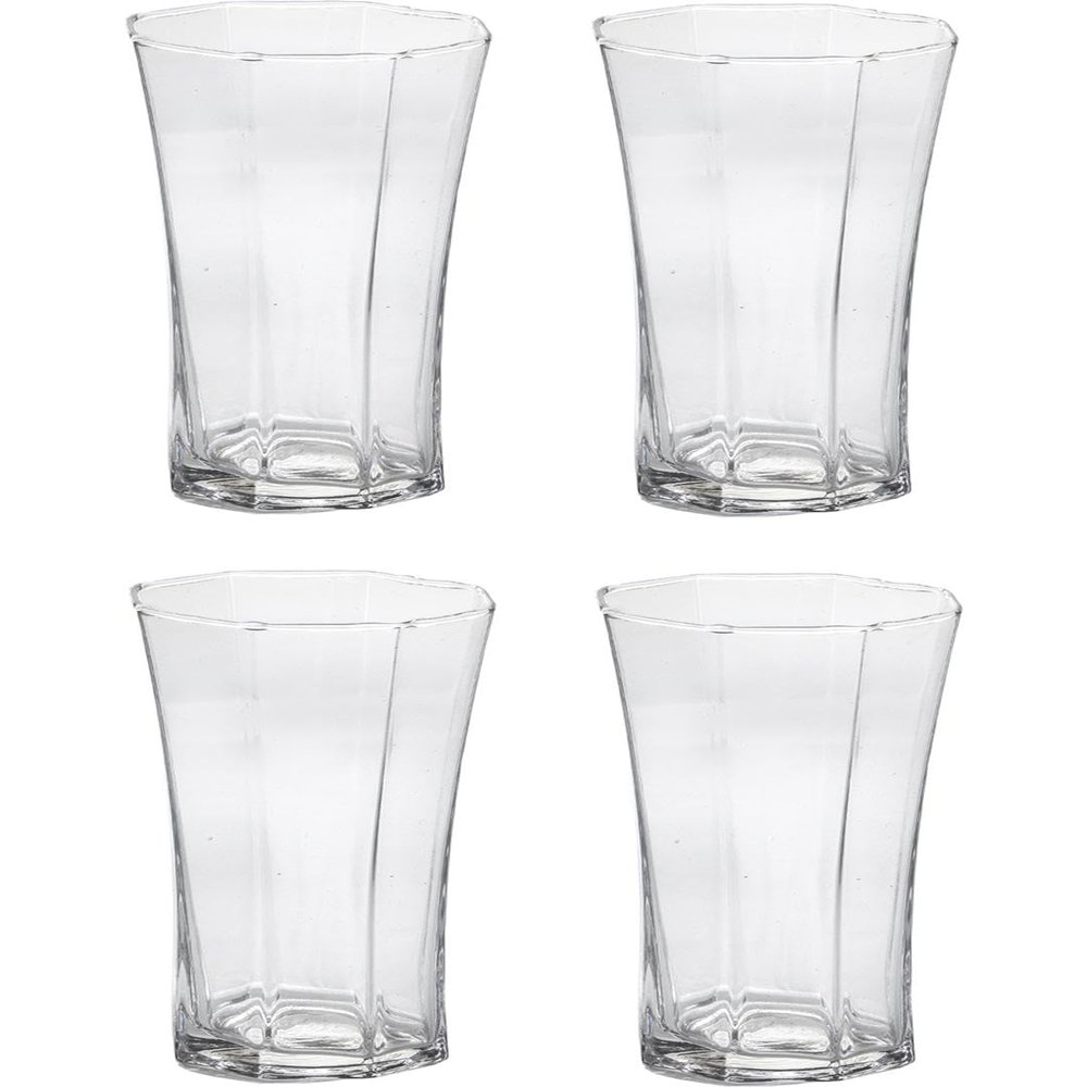 Somil Clear Elegance: Timeless Glass Designs for Every Occasion, 200 ml, Capacity, Pack of 4, Size: 12 X 6.5 X 6.5 Cm