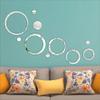 Wall1ders Rings n Dots, Mirror Stickers for Wall, Acrylic Mirror Wall Decor Sticker, Wall Mirror Stickers, Acrylic Stickers, Wall Stickers for Hall Room, Bed Room, Kitchen. (Silver) Pack of 10 view 1
