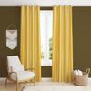 FRESH FROM LOOM Plain Curtains for Door 9 Feet Long | Curtain for Big Window | Yarn Weaved Parda | Modern Parde for Living Room Bedroom | Screens with Eyelet Ring | Hypoallergenic (Yellow, 1pc only) view 1