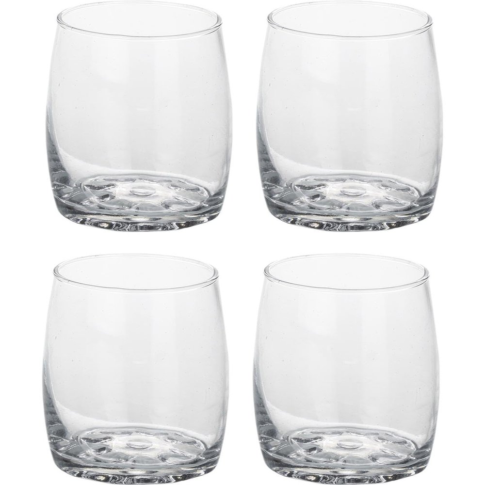 Somil Clear Elegance: Timeless Glass Designs for Every Occasion, 270 ml, Capacity, Pack of 4, Size: 10 X 7 X 7 Cm