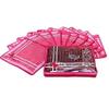 DMS RETAIL Single Saree Fancy Pink Bow Cover Set of 3 Pcs (with Zip Lock)- Transparent view 1