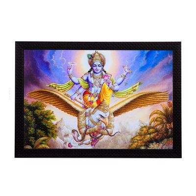 eCraftIndia 'Lord Vishnu' UV Art Painting (Synthetic Wood, 36 cm x 28 cm, Satin Matt Texture), Multicolour