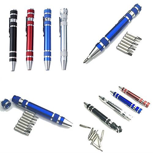 Diy Crafts 7156 Aluminum Precision Screwdriver Set Pen Style Mini Torx Slotted, Multicolor