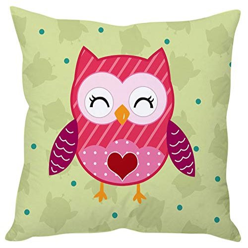 The Purple Tree Cute Cartoon Kids Cushion Cover (16x16 inches) - 1 pc