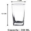 Somil Clear Elegance: Timeless Glass Designs for Every Occasion, 350 ml, Capacity, Pack of 4, Size: 12 X 7 X 7 Cm view 3