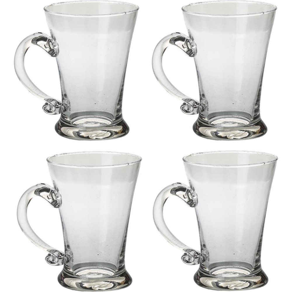 Somil Clear Elegance: Timeless Glass Designs for Every Occasion, 250 ml, Capacity, Pack of 4, Size: 14 X 9.5 X 7 Cm